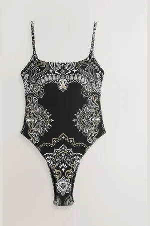 Next Paisley Bandana Print Tummy Control High Leg Scoop Swimsuit