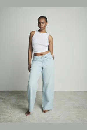 Next Bleach 100% Cotton Hourglass Wide Leg Jeans