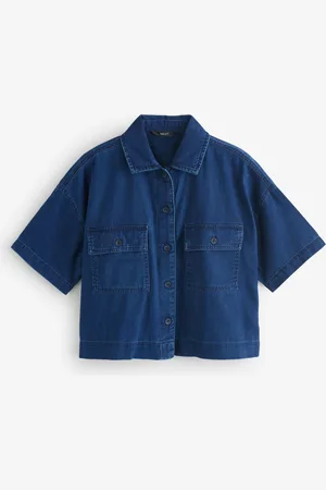 Next Dark Lightweight Boxy 100% Cotton Denim Shirt