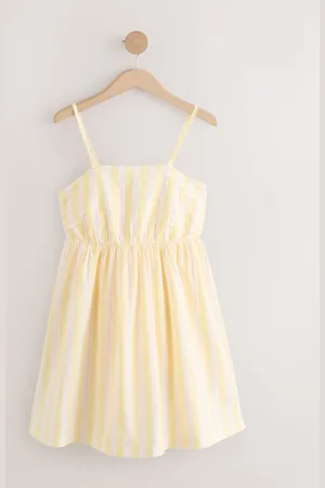 Next /Yellow Tie Back Mini 100% Cotton Dress