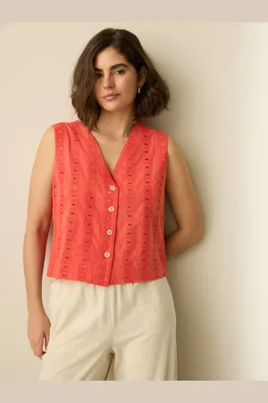 Next Red Broderie Waistcoat