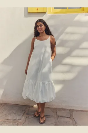 Next 100% Cotton Bubble Hem Midi Dress