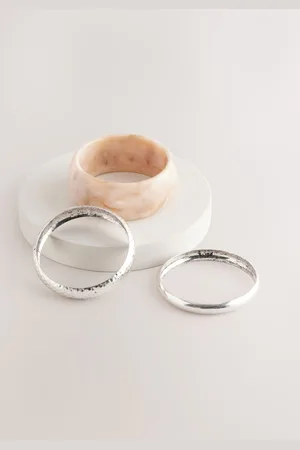 Next Cream/ Tone Resin and Metal Bangles 3 Pack