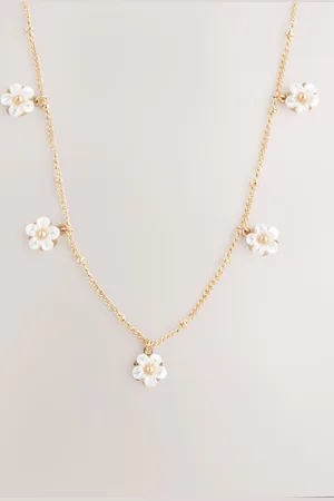 Next Tone Flower Drop Necklace
