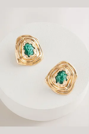 Next Gold Tone Organic Statement Stud Earrings