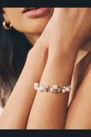 Next Tone Sparkle Pearl Effect Pully Bracelet