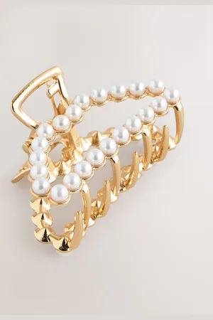 Next Tone Mini Faux Pearl Claw Clip