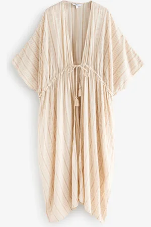 Next Stripe Tie Front Maxi Length Kimono