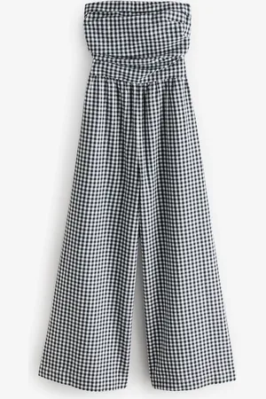 Next Mono Gingham Bandeau Seersucker Jumpsuit