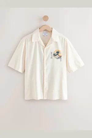 Next 100% Cotton Hokusai Printed Short Sleeve Shirt