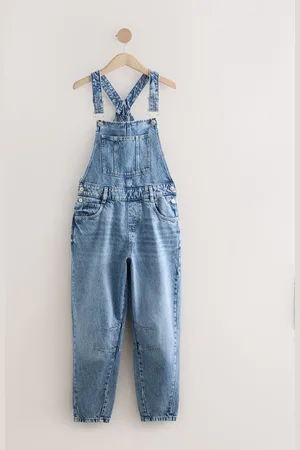 Next Mid 100% Cotton Denim Dungarees