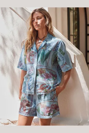 Next Postcard Print 100% Cotton Lightweight Short Sleeve Shirt