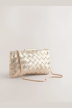 Next Metallic Weave Clasp Clutch Bag
