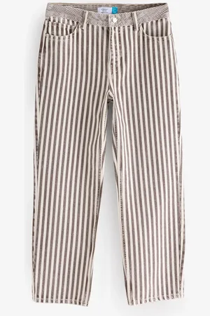 Next Stripe Straight Leg 100% Cotton Jeans