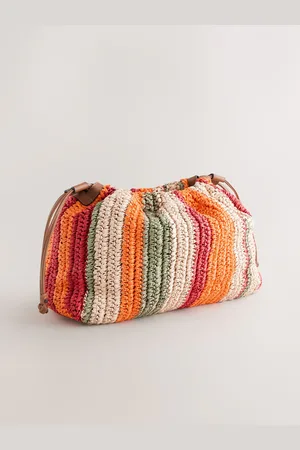 Next Orange Straw Volume Clutch