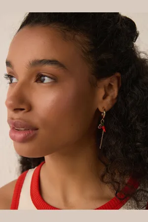Next Red Chilli Drop Hoop Earrings