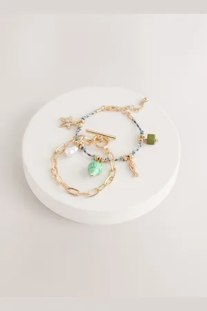 Next /Gold Tone Fish Charm Bracelet Pack