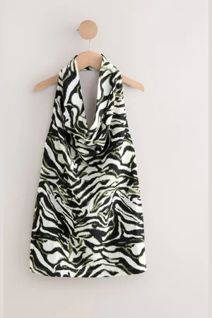 Next Zebra Print Texture Hater Neck Top