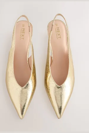 Next Standard/Wide Fit Forever Comfort Point Toe Low Slingback Kitten Heels