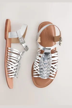 Next Leather Standard Fit Forever Comfort Woven Strappy Sandals