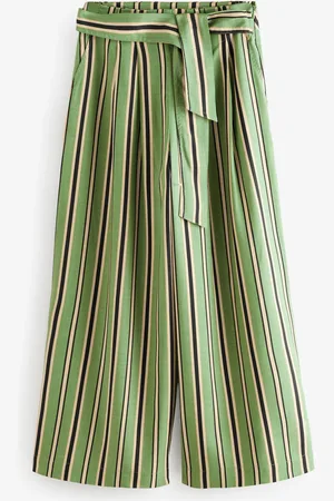 Next Stripe Tie Waist Wide Leg Trousers