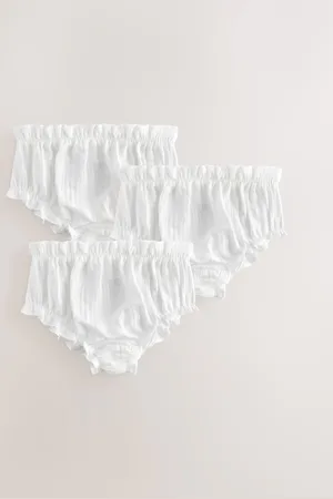 Next Ecru Baby 100% Cotton Knickers 3 Pack (0mths-2yrs)