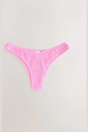 Next Neon Crinkle Brazilian High Leg Bikini Bottoms