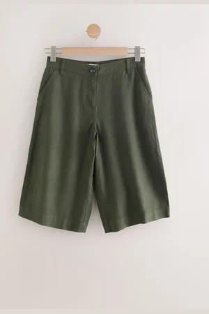 Next Khaki Linen Rich Jort Shorts