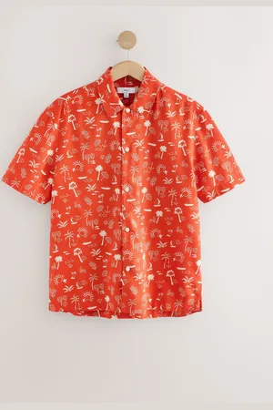 Next Red Palm Tree Conversational Printed Short Sleeve Shirt