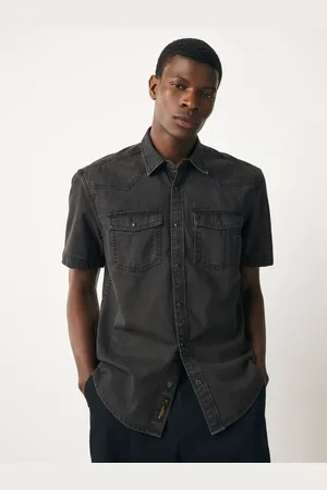 Next 100% Cotton Denim Western Short Sleeve Shirt