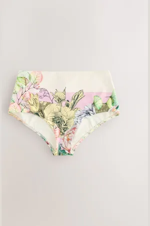 Next /Lilac/Yellow Floral High Waist Print Bikini Bottoms