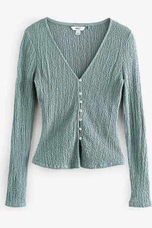 Next Textured Long Sleeve Button Through Cardigan