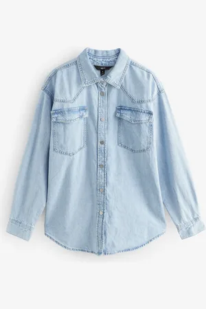 Next Bleach Oversize Denim 100% Cotton Shirt