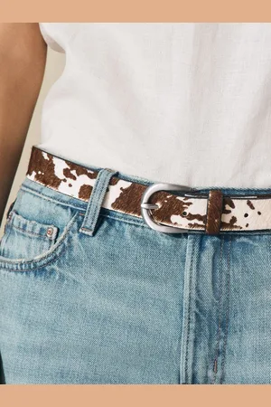 Next Cow Print Hair-on Leather Belt