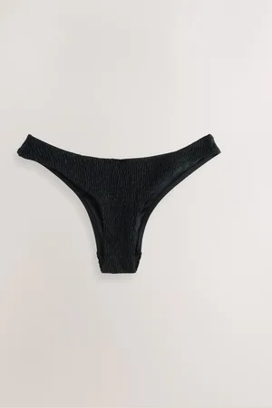 Next Shirred Brazilian High Leg White Bikini Bottoms
