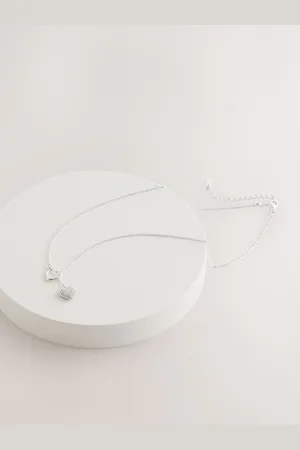 Next Tone Heart Thread Through Lariat Necklace Made With Recycled Metals