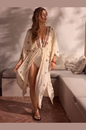 Next Beaded Tie Front Maxi Length Kimono