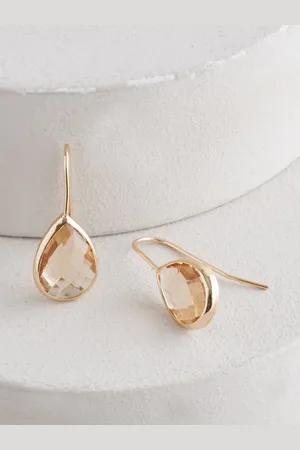 Next Champagne Gold Tone Teardrop Stone Earrings