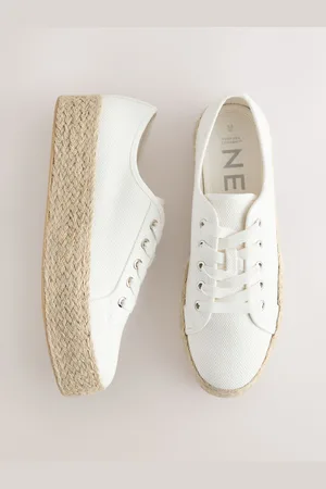 Next Forever Comfort Round Toe Flatform Chunky Lace Up Espadrilles
