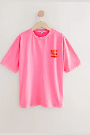 Next Fluro Oversized Sardine Matchbox Graphic Short Sleeve Crew Neck 100% Cotton T-Shirt