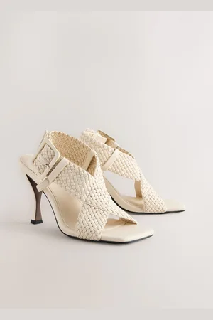Next Bone Forever Comfort Square Toe Weave Cross-Over Slingback Heels