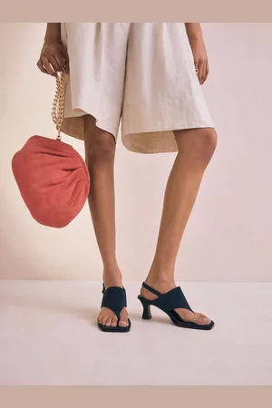 Next Signature Premium Leather Square Toe Post Slinback Sandals
