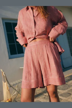 Next Stripe 100% Linen Shorts