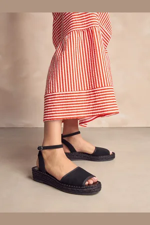 Next Suede Standard/Wide Fit Forever Comfort Open Toe Low Wedge Espadrilles