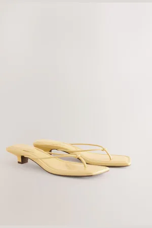 Next Buttermilk Forever Comfort Square Toe Post Low Heels