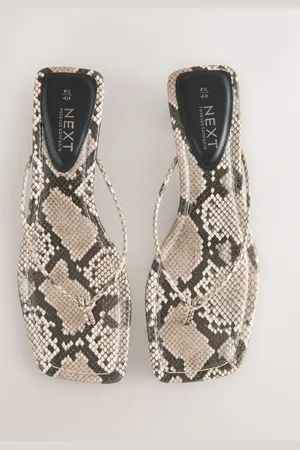 Next Snake Forever Comfort Square Toe Post Low Heels