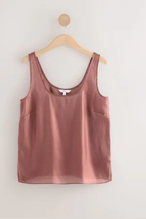 Next Glossy Satin Metallic Scoop Neck Top