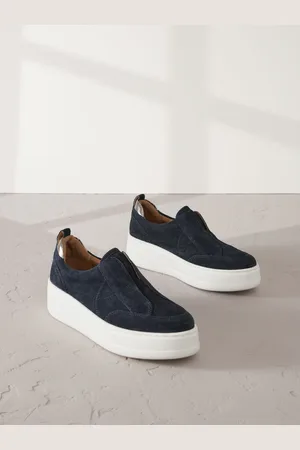 Next Slip On Signature Forever Comfort Leather Chunky Wedge Platform Trainers