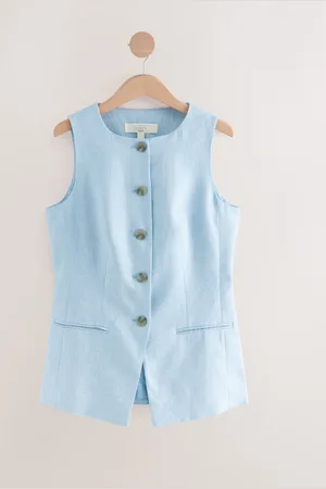 Next Rich Textured Chambray Waistcoat
