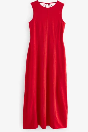 Next Red 100% Cotton Maxi Jersey Dress